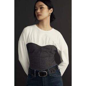 NWT Maeve Twofer Long-Sleeve Corset Top XXS